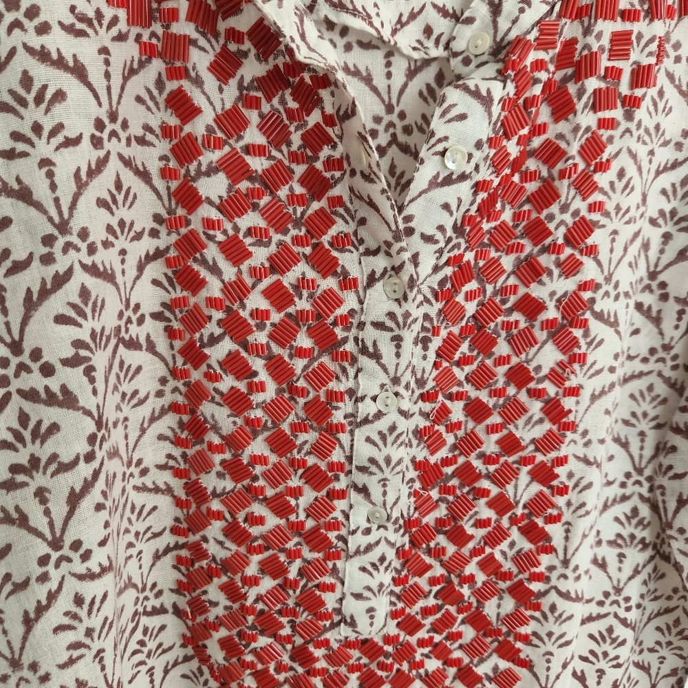 Figue Brown Leaf Beaded Tunic - Picture 2 of 6